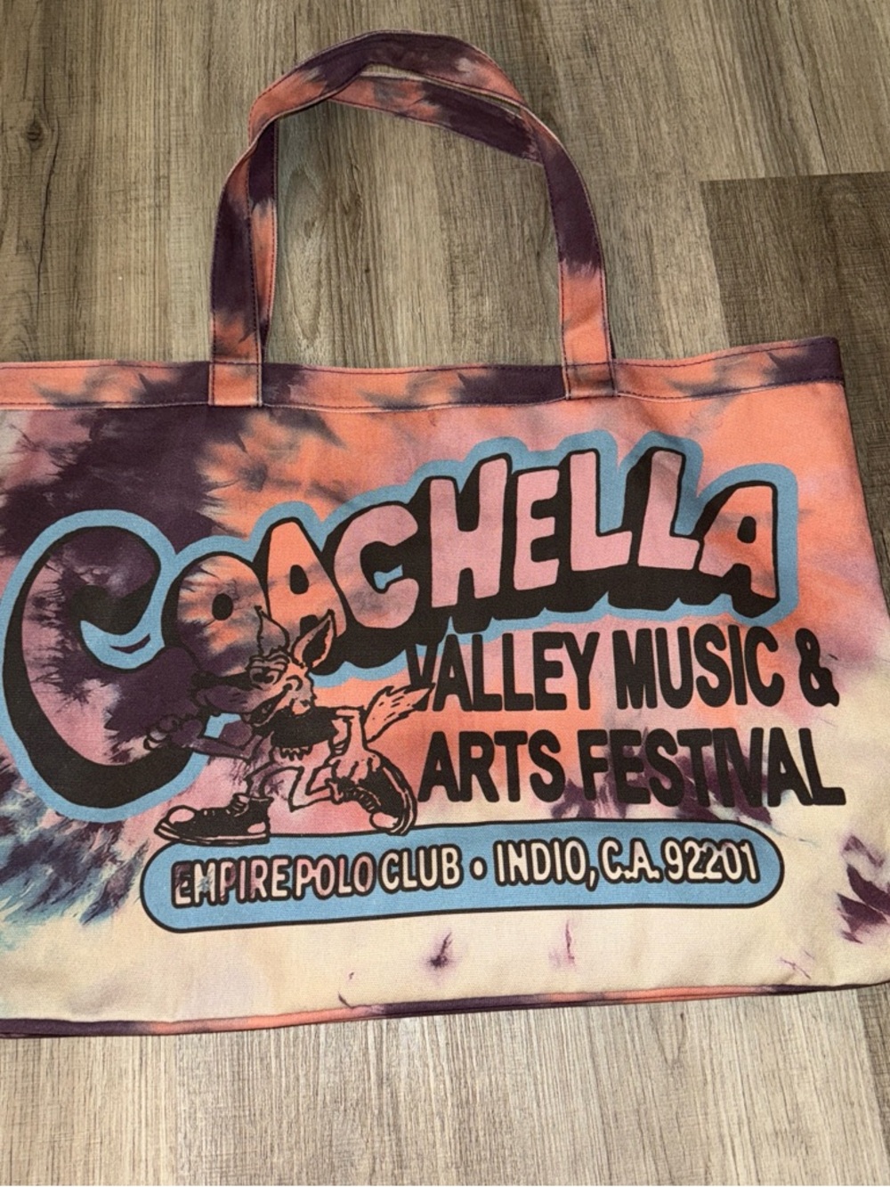 Coachella Tie-Dye Tote Bag - Pink & Purple